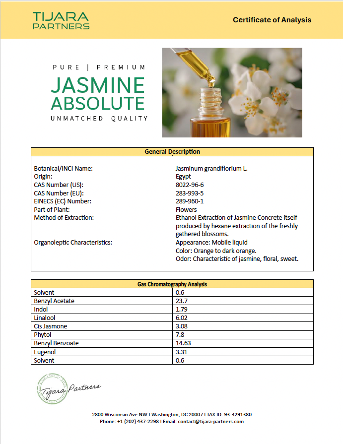 Pure Egyptian Jasmine Absolute – Bulk Luxury for Perfumery, Cosmetics & Skincare